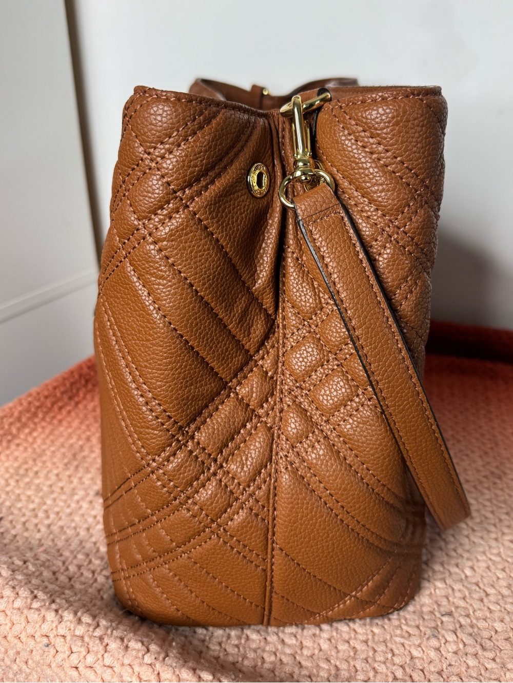 Lauren Ralph Lauren Quilted Pebble Leather Very Large Tote Bag - Picture 6 of 16